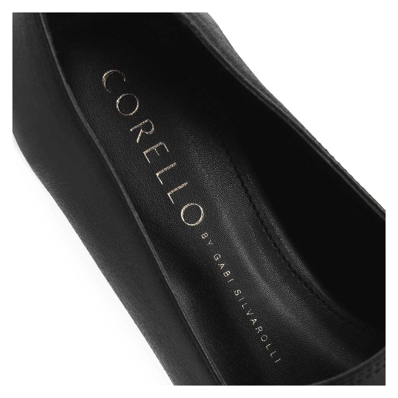 Mocassim Couro Preto/Dourado