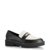 Mocassim Couro Preto e Branco - imagem 1