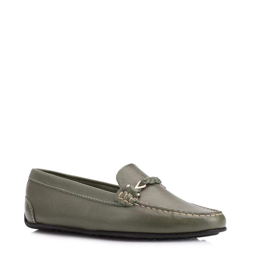 Mocassim Couro Verde