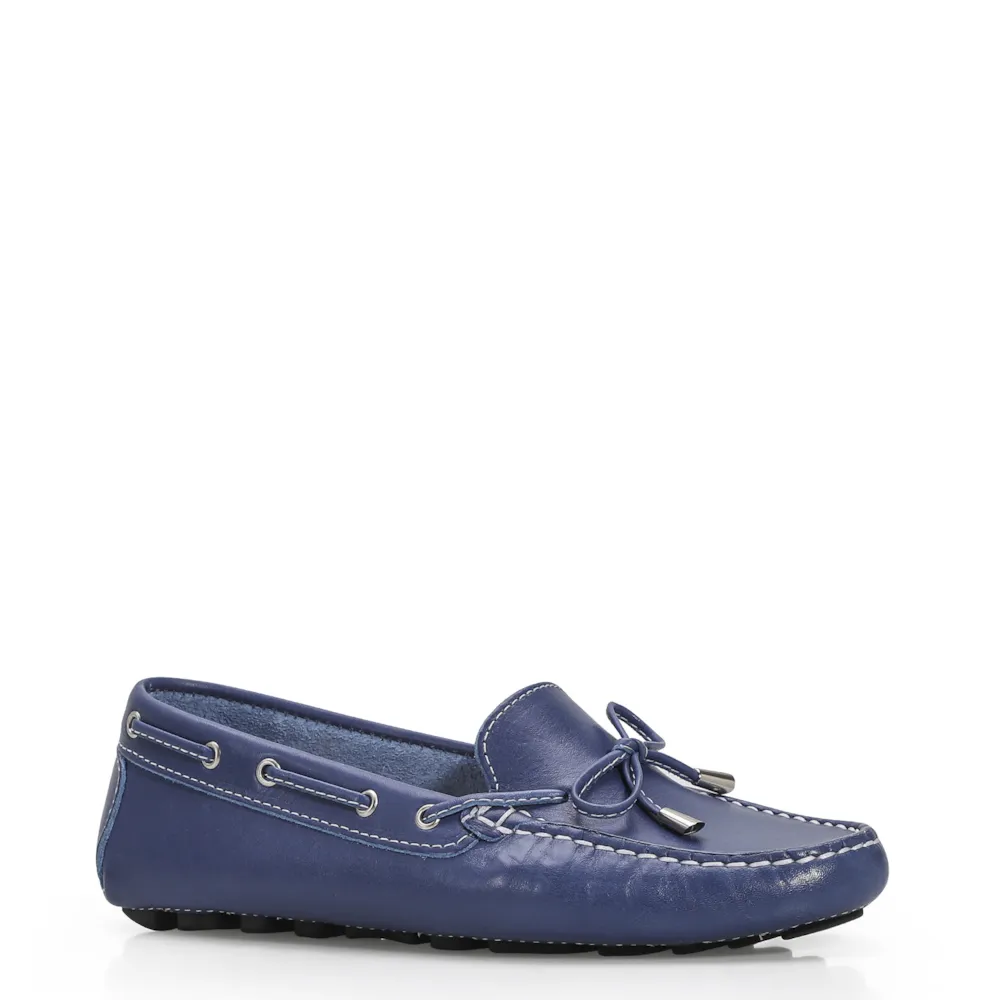 Mocassim Dockside Couro Azul