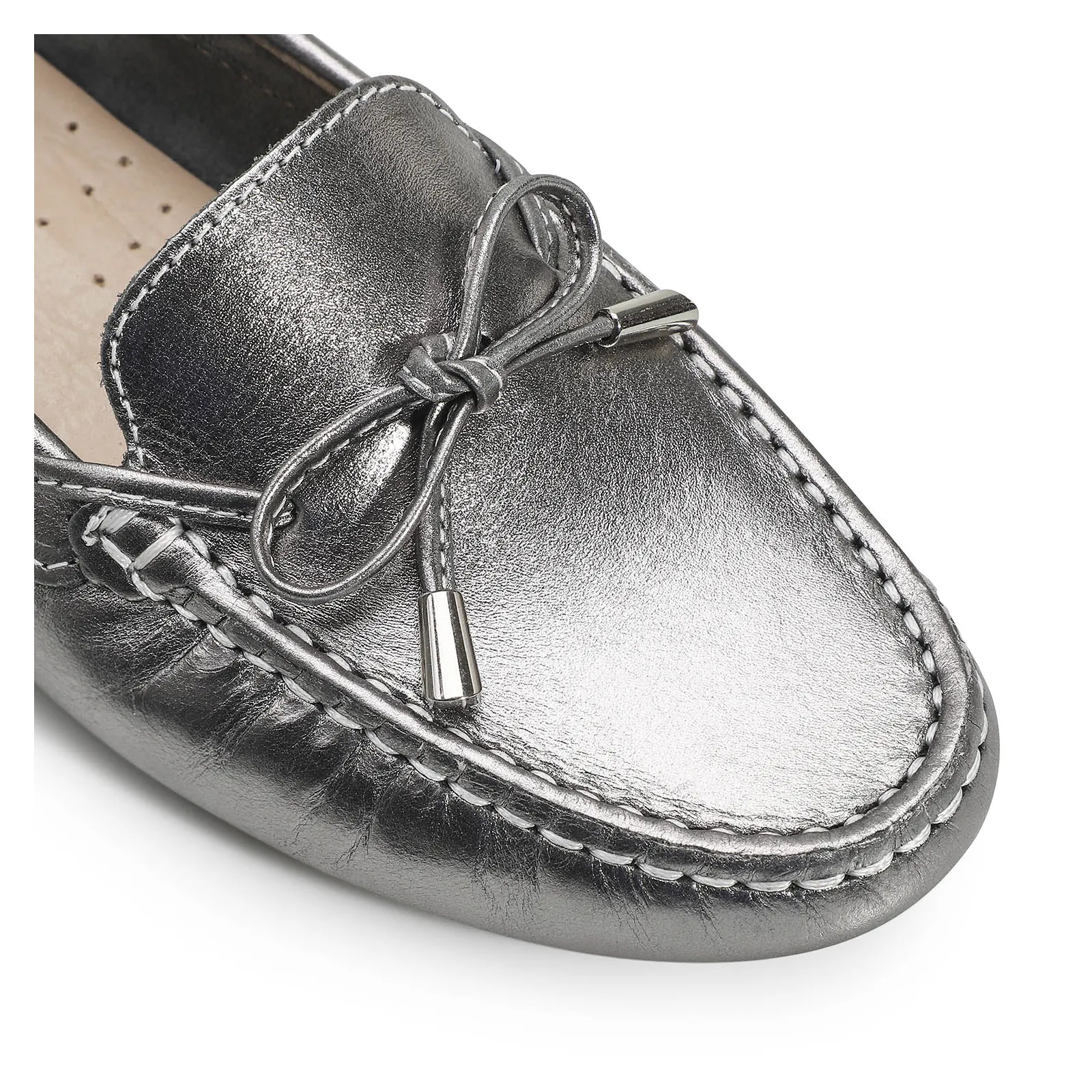Mocassim Dockside Couro Prata