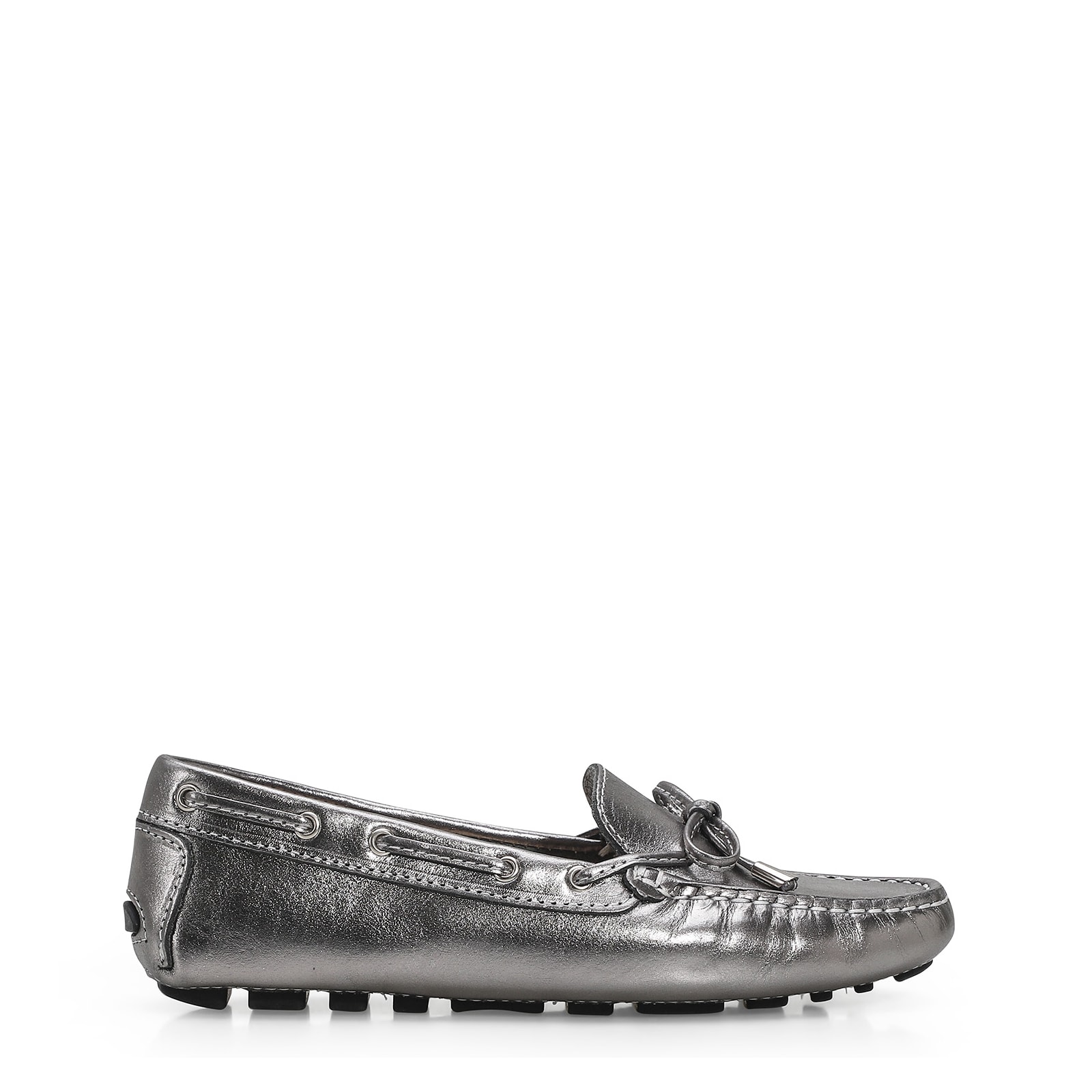 Mocassim Dockside Couro Prata