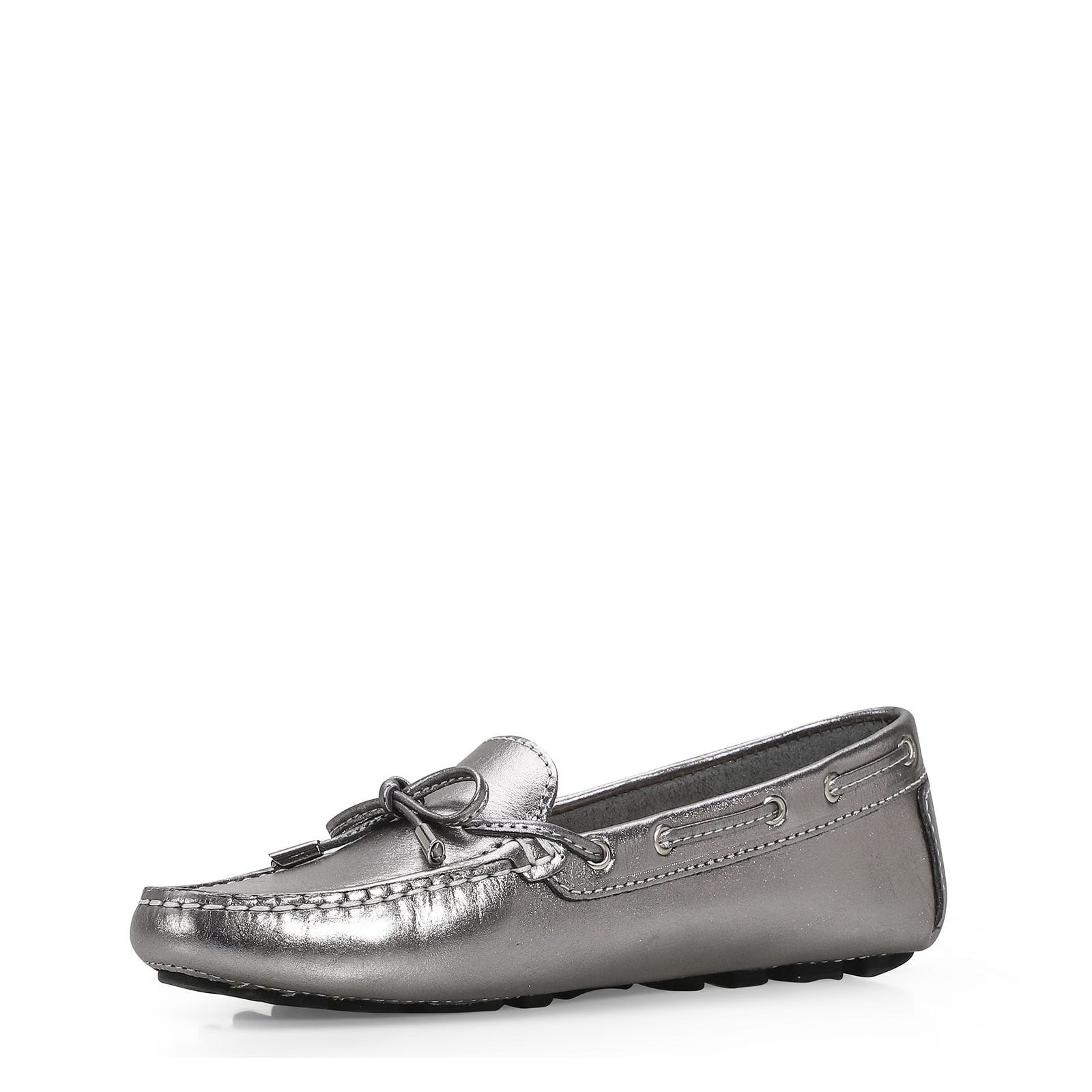 Mocassim Dockside Couro Prata