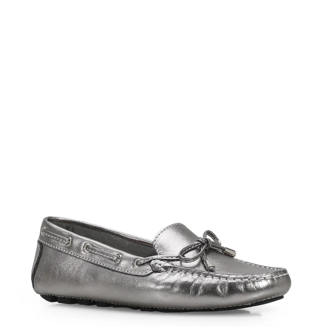 Mocassim Dockside Couro Prata