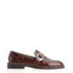 Mocassim Fivela Couro Croco Marrom - imagem 3