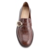 Mocassim Fivela Couro Croco Marrom - imagem 6