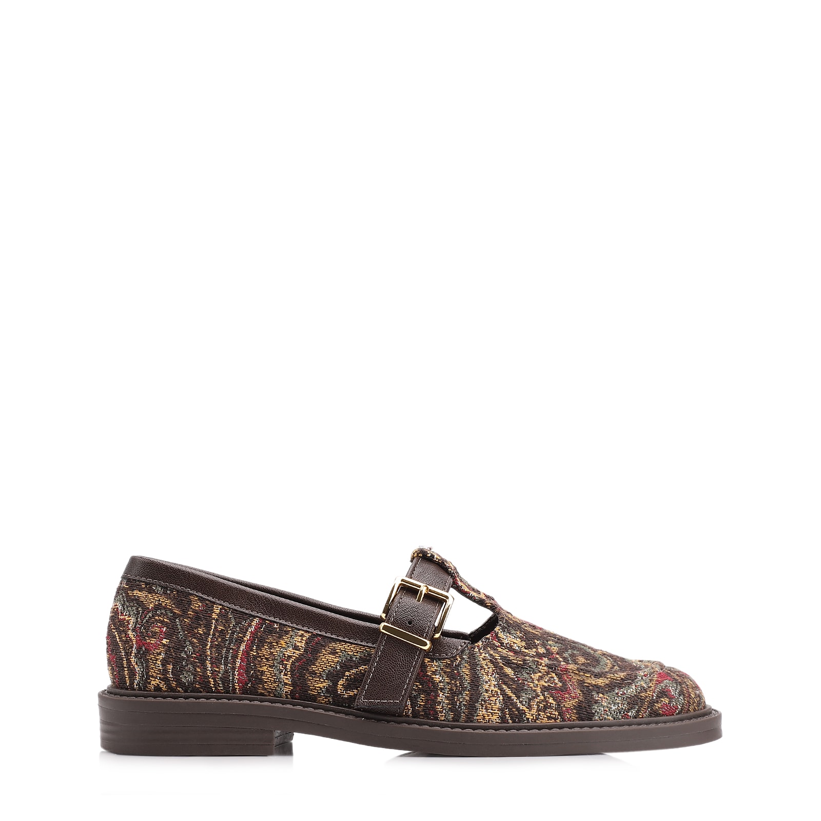 Mocassim Jacquard Paisley/Alt Marrom Escuro