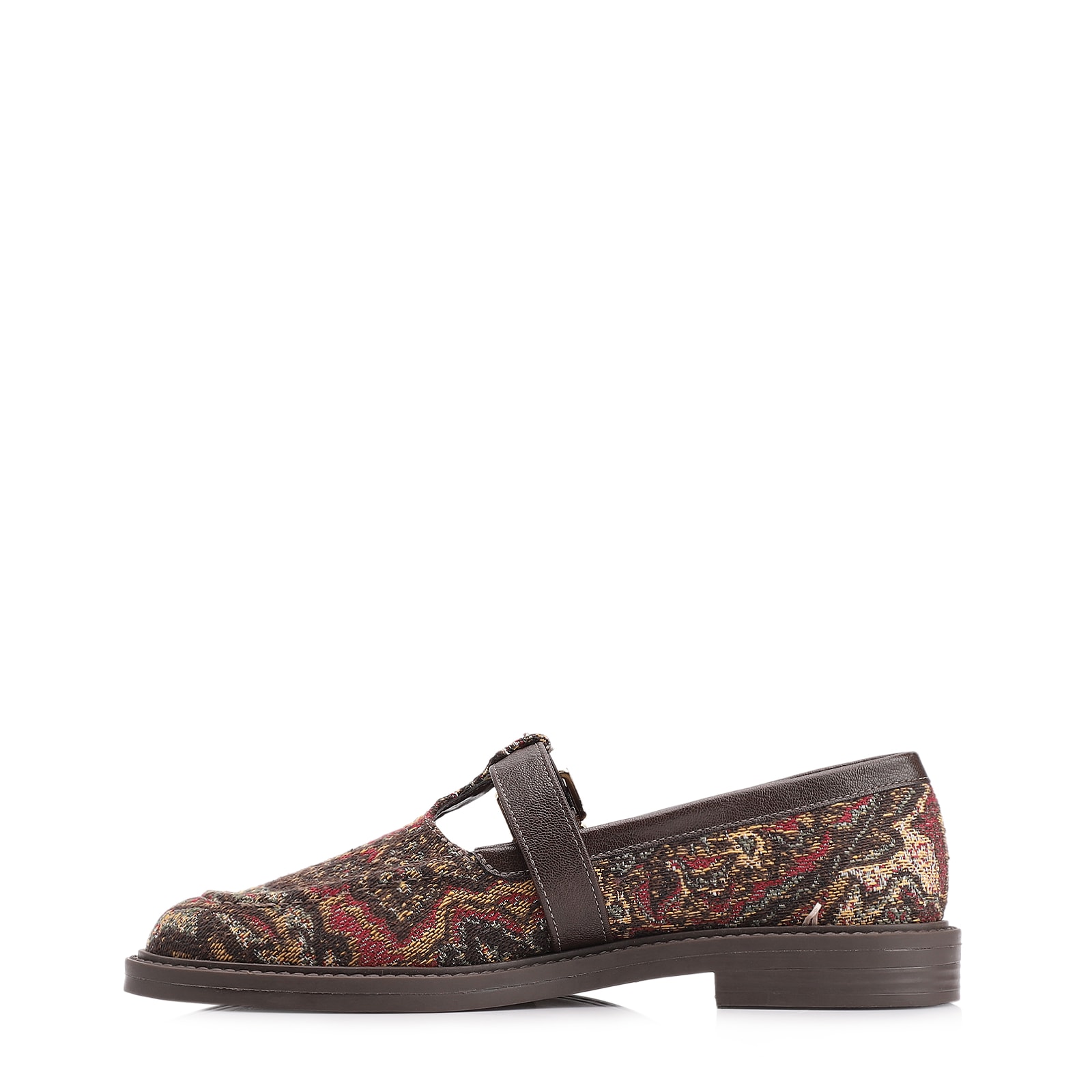 Mocassim Jacquard Paisley/Alt Marrom Escuro