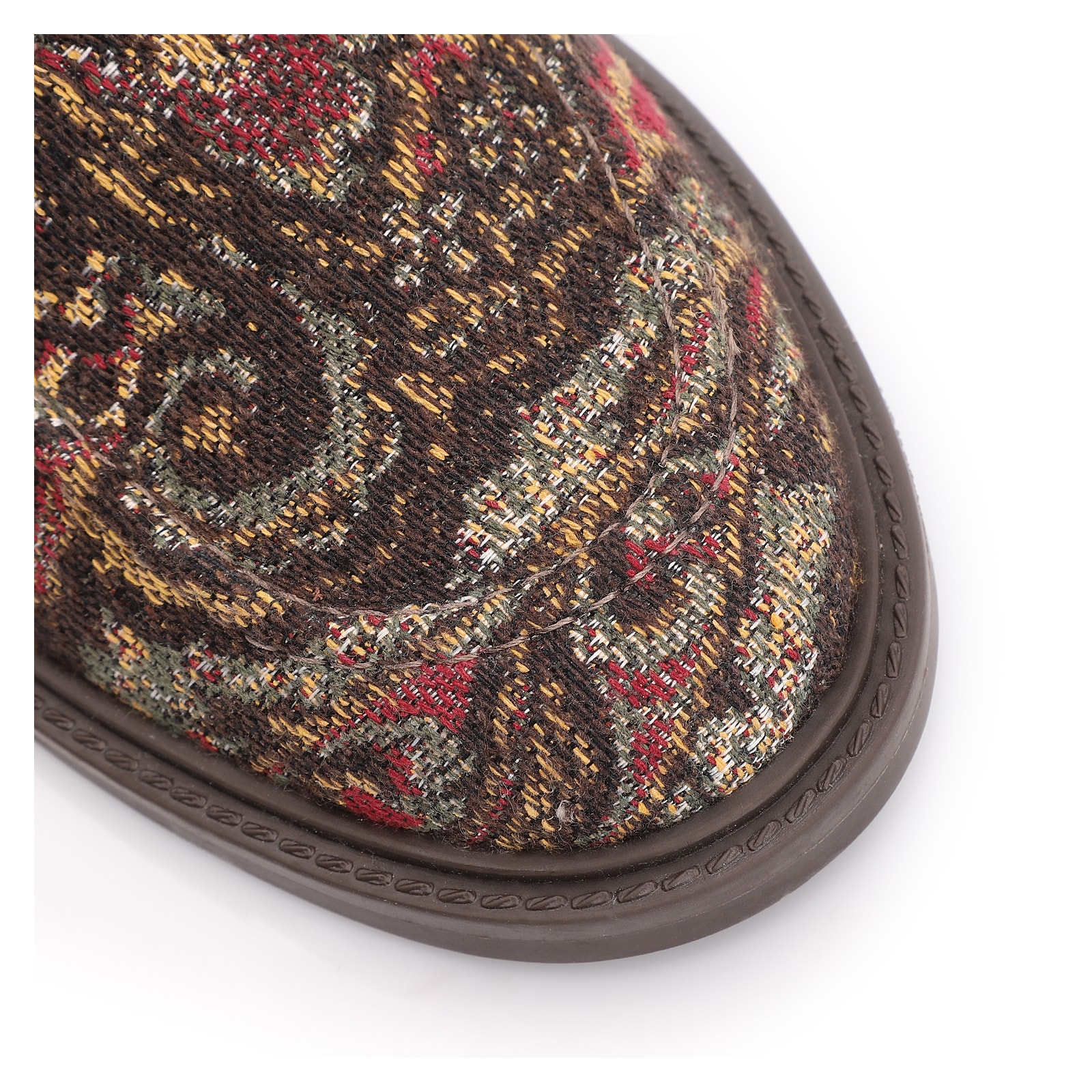Mocassim Jacquard Paisley/Alt Marrom Escuro