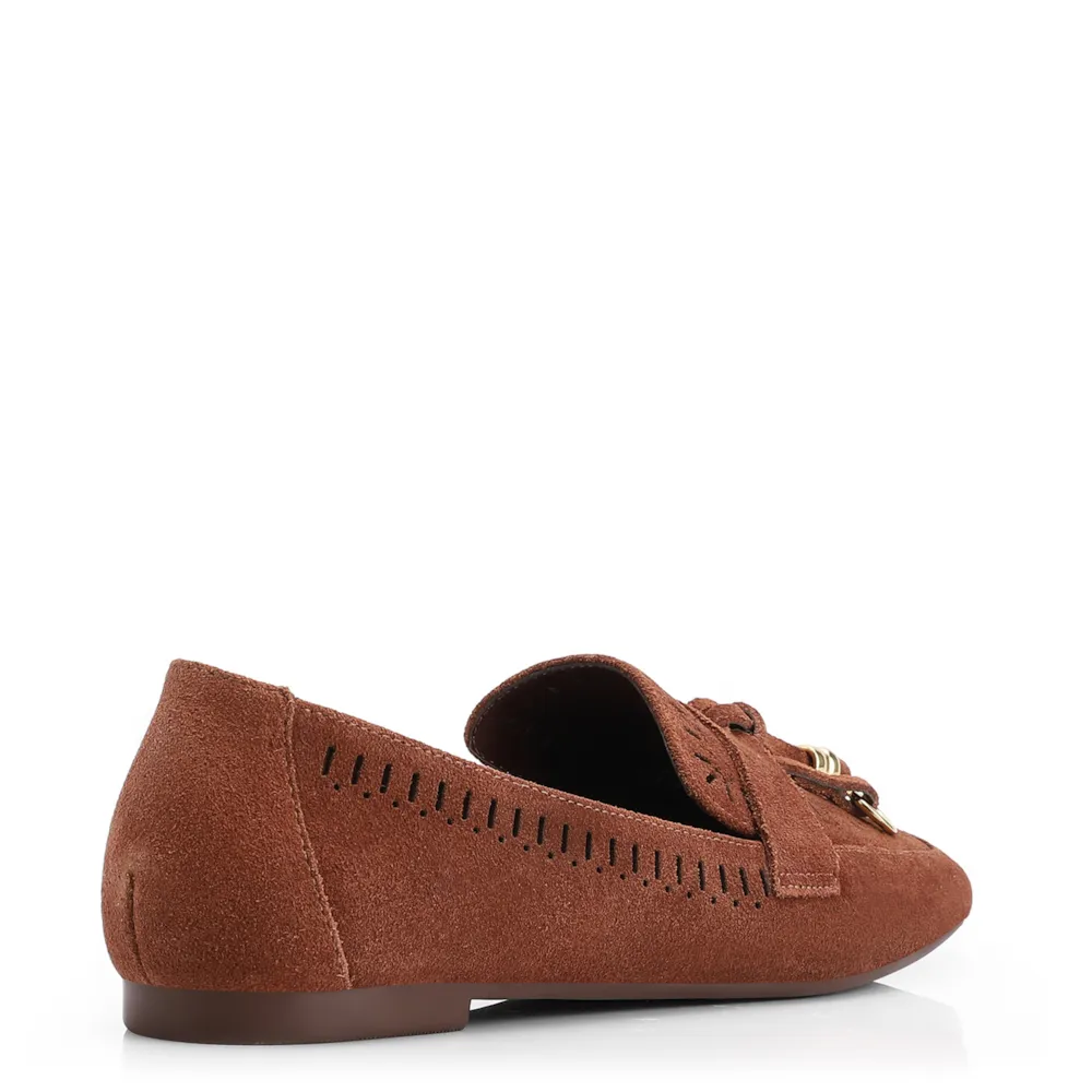 Mocassim Laser Cut Couro Camurça Marrom - imagem 4