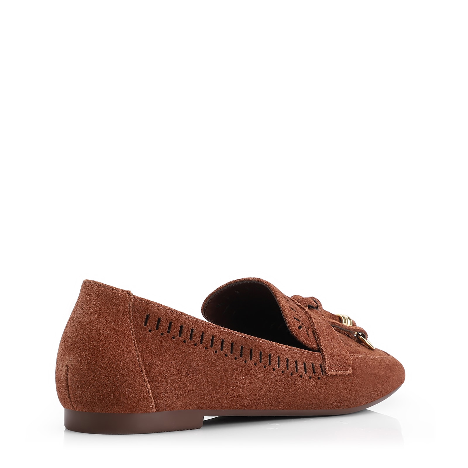Mocassim Laser Cut Couro Camurça Marrom