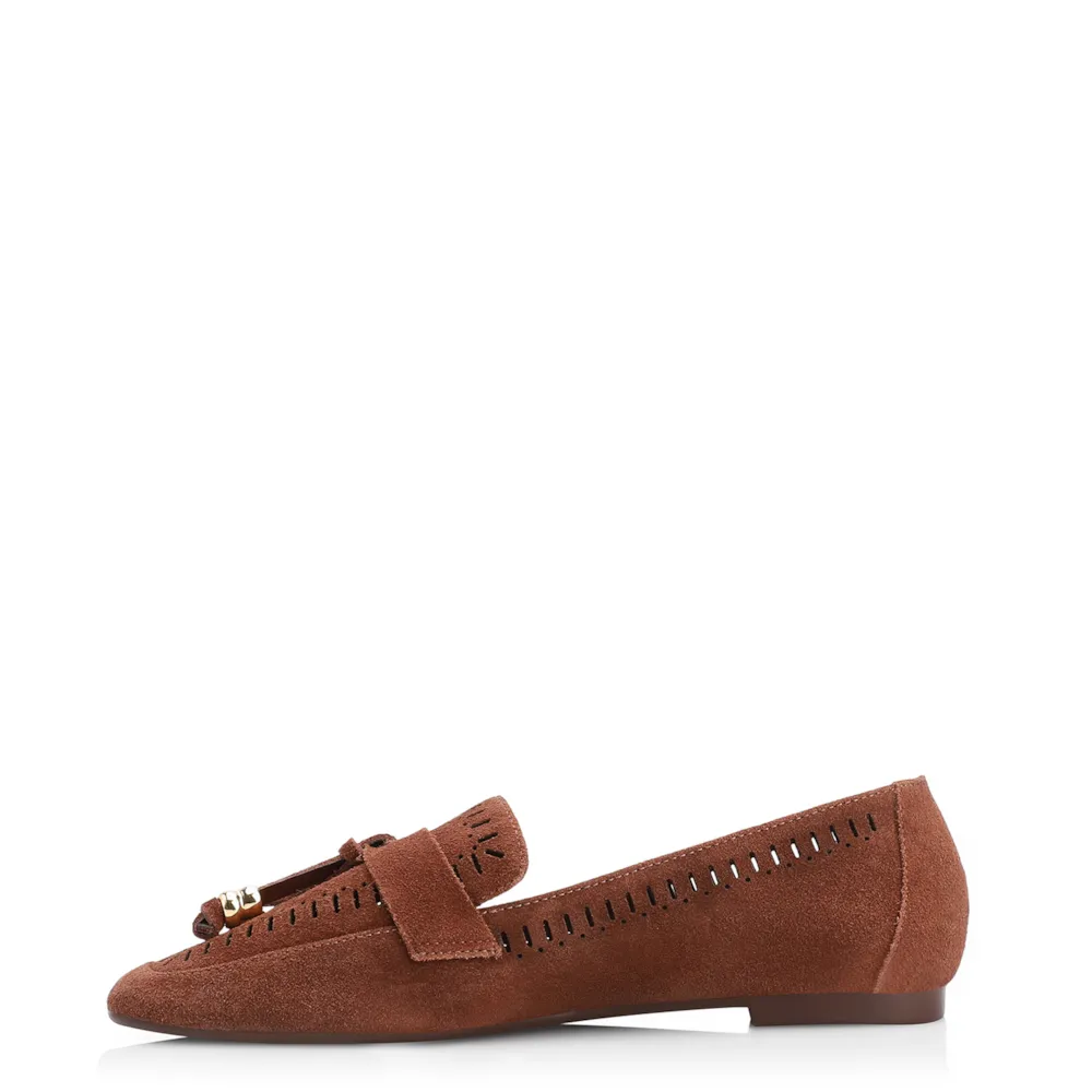 Mocassim Laser Cut Couro Camurça Marrom - imagem 5