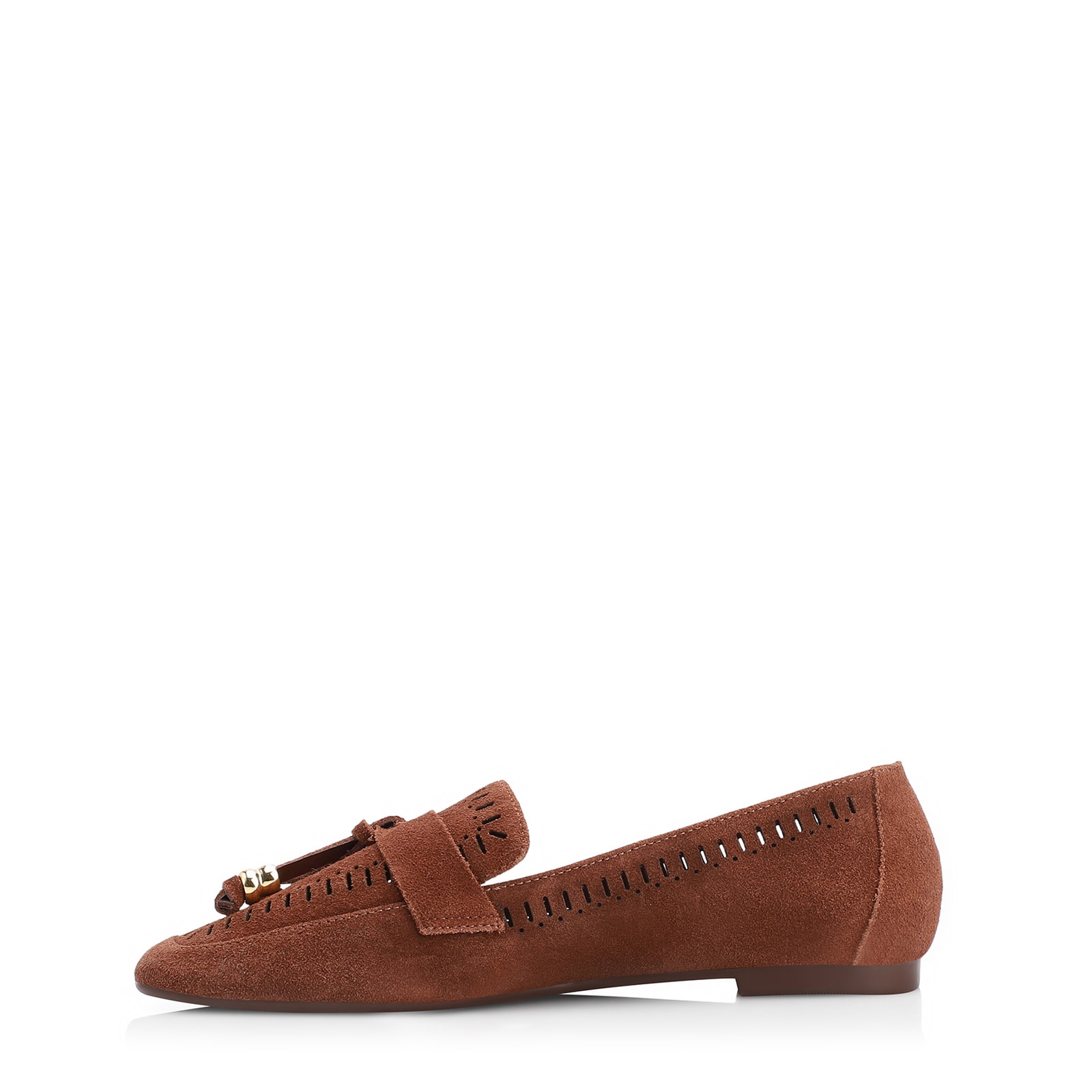 Mocassim Laser Cut Couro Camurça Marrom