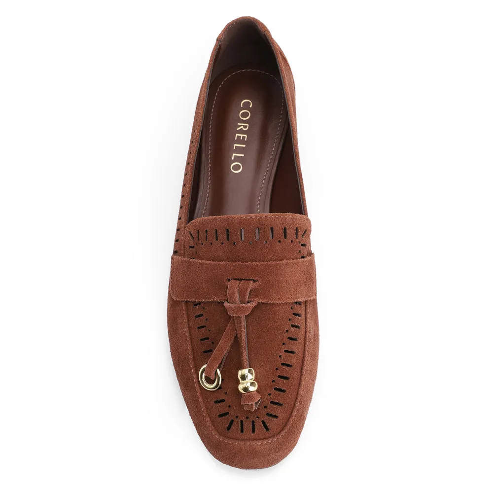 Mocassim Laser Cut Couro Camurça Marrom - imagem 6