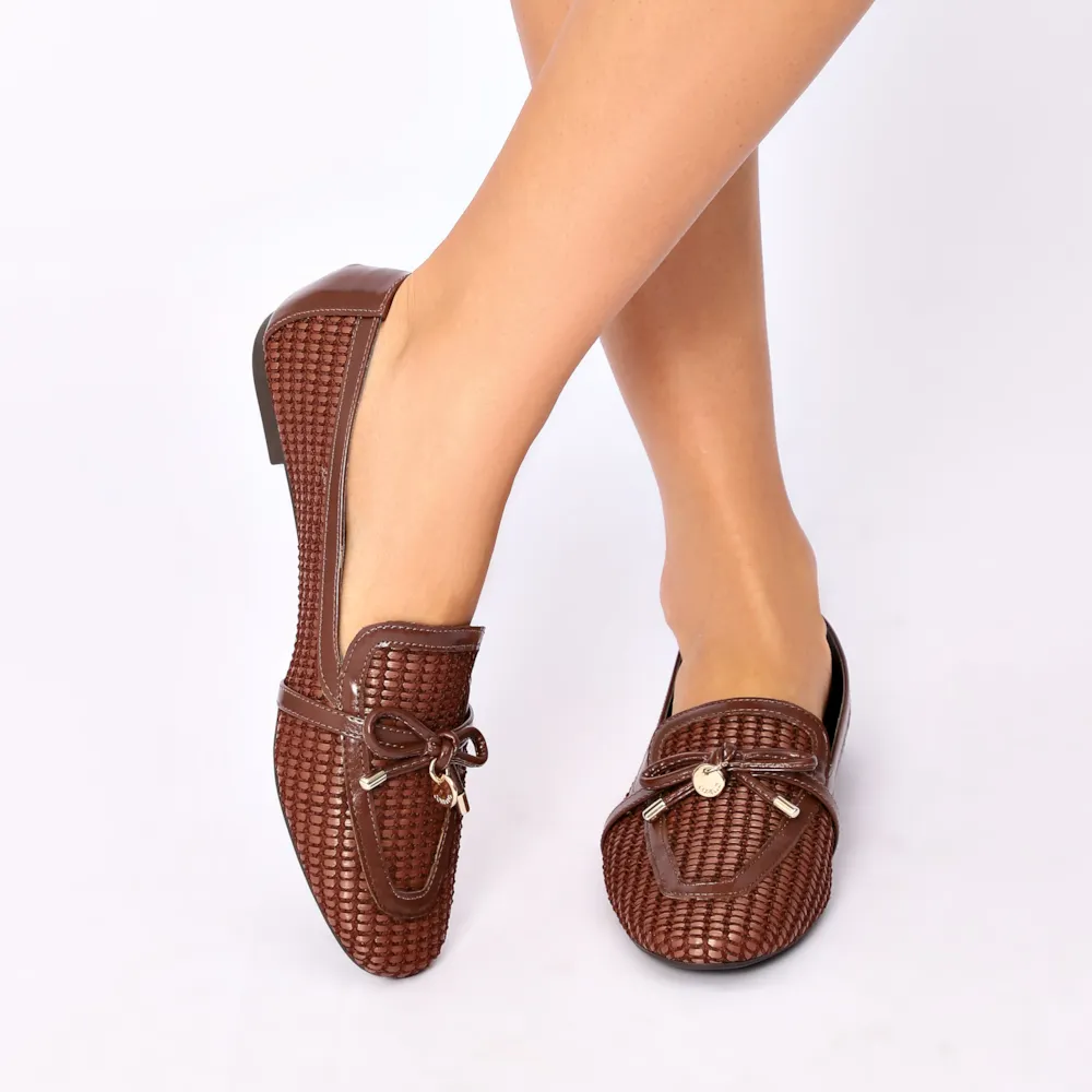 Mocassim Marrom Alt Tramado Laço - imagem 2