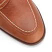 Mocassim Marrom Claro Couro Antique Pesponto Bico Fino - imagem 6