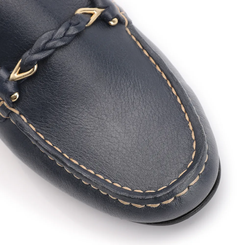 Mocassim Marrom Couro Antique Tira Trançada Pespontos - imagem 7