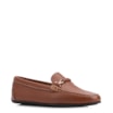 Mocassim Marrom Couro Antique Tira Trançada Pespontos - imagem 1