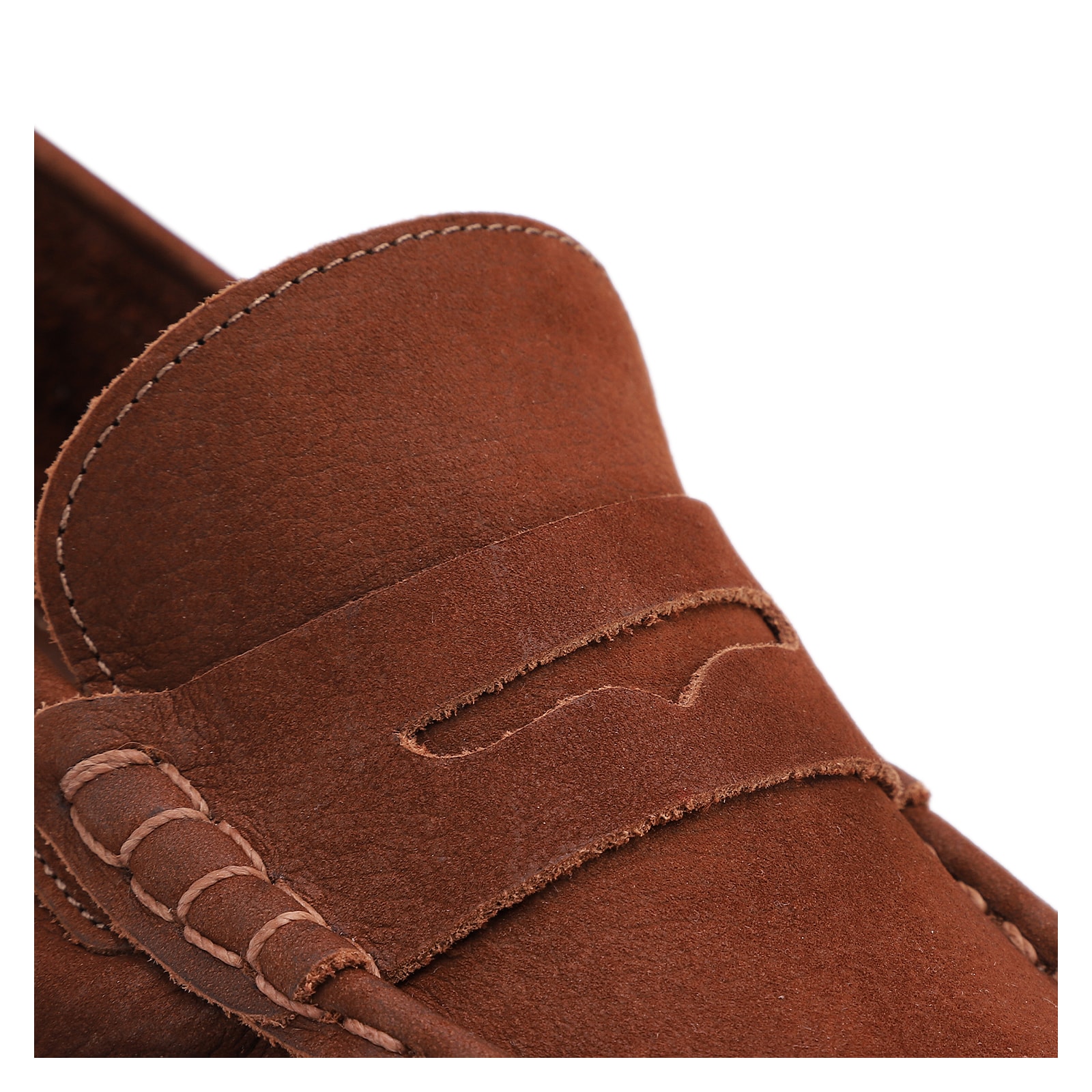 Mocassim Marrom Couro Nobuck Floater Franzido