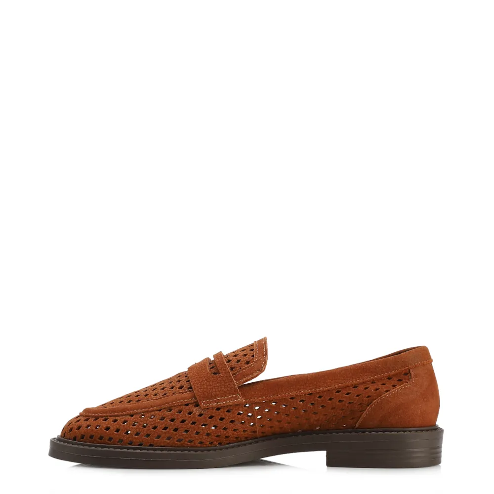 Mocassim Marrom Couro Nobuck Floater Perfuros - imagem 4