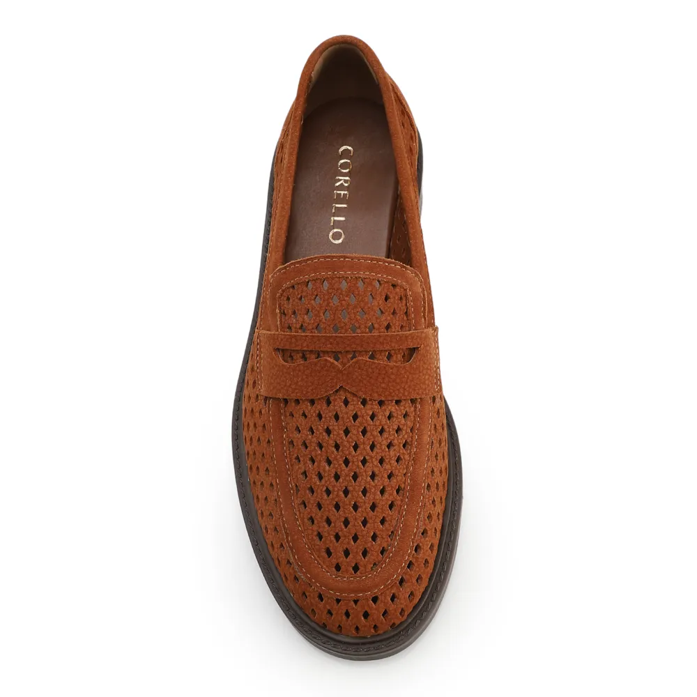 Mocassim Marrom Couro Nobuck Floater Perfuros - imagem 5