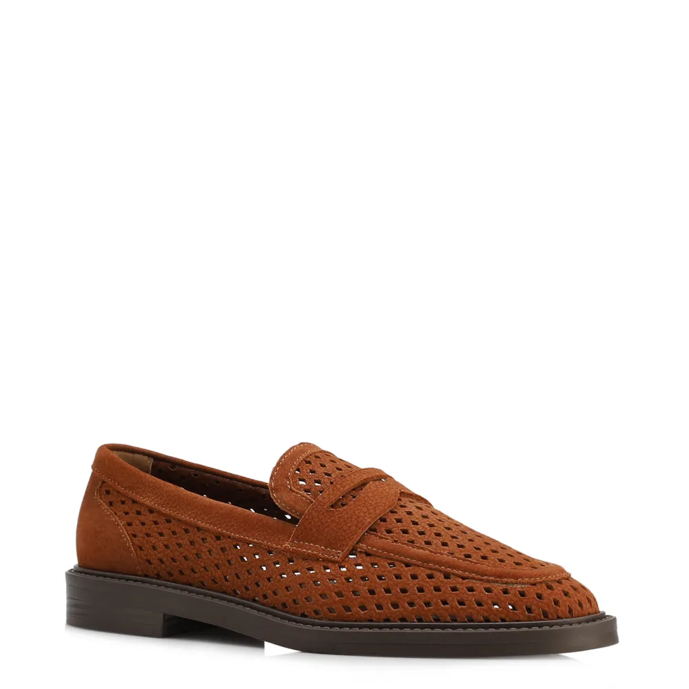 Mocassim Marrom Couro Nobuck Floater Perfuros