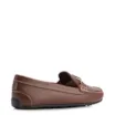 Mocassim Marrom Escuro Couro Antique Tira Trançada Pespontos - imagem 3
