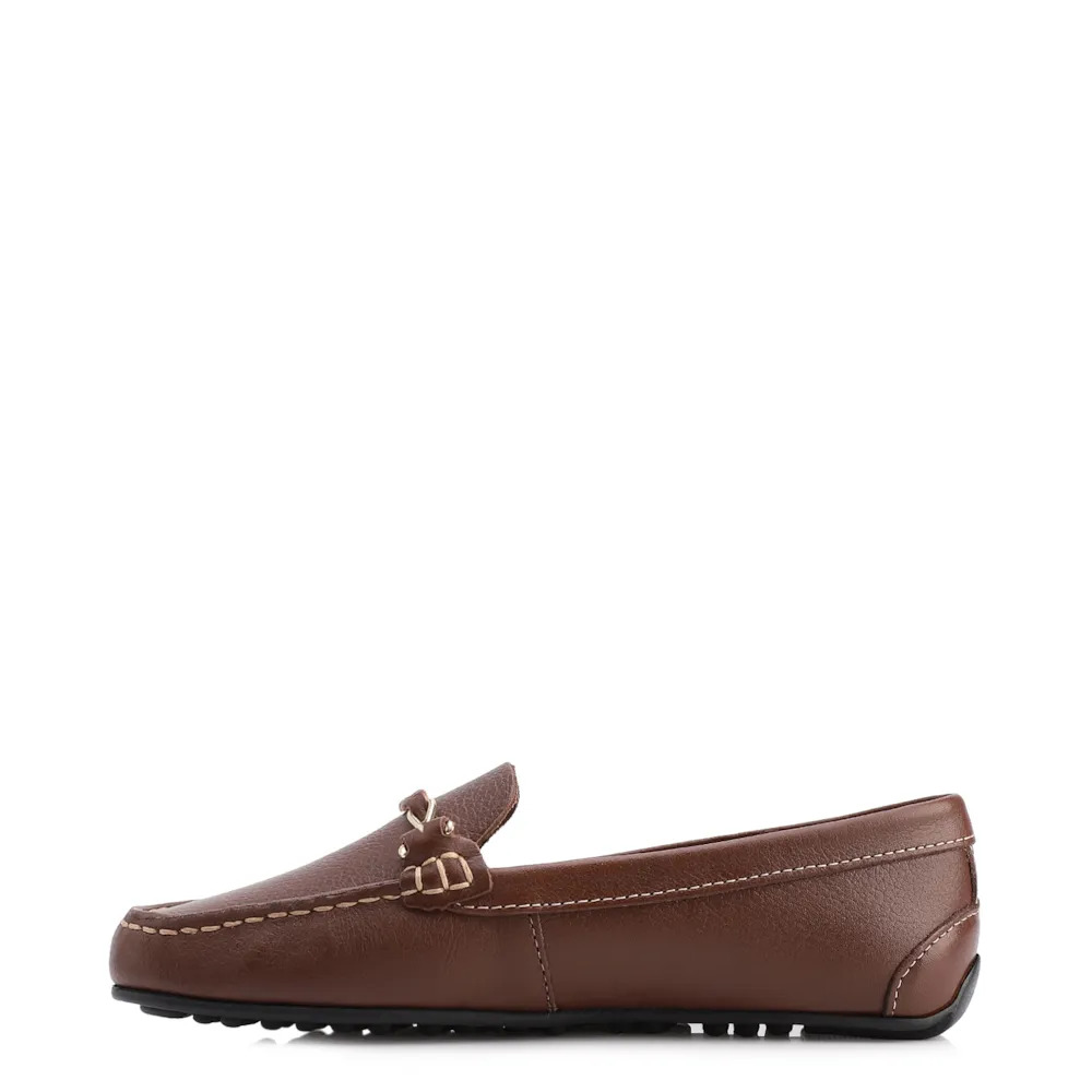 Mocassim Marrom Escuro Couro Antique Tira Trançada Pespontos - imagem 4