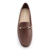 Mocassim Marrom Escuro Couro Antique Tira Trançada Pespontos - imagem 5