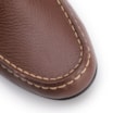 Mocassim Marrom Escuro Couro Antique Tira Trançada Pespontos - imagem 6