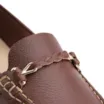 Mocassim Marrom Escuro Couro Antique Tira Trançada Pespontos - imagem 7
