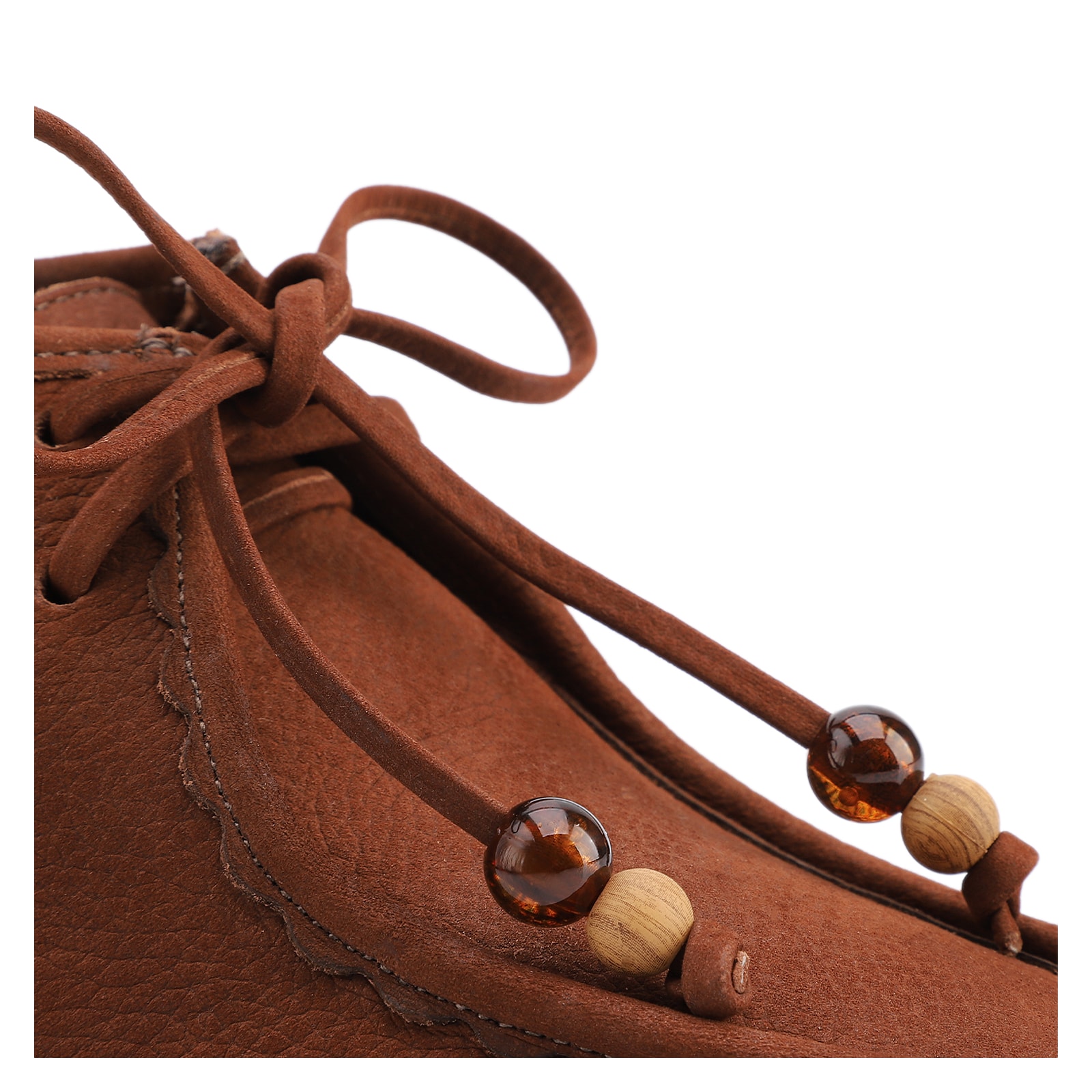 Mocassim Marrom Salto Bloco Médio Couro Nobuck Floater Amarração