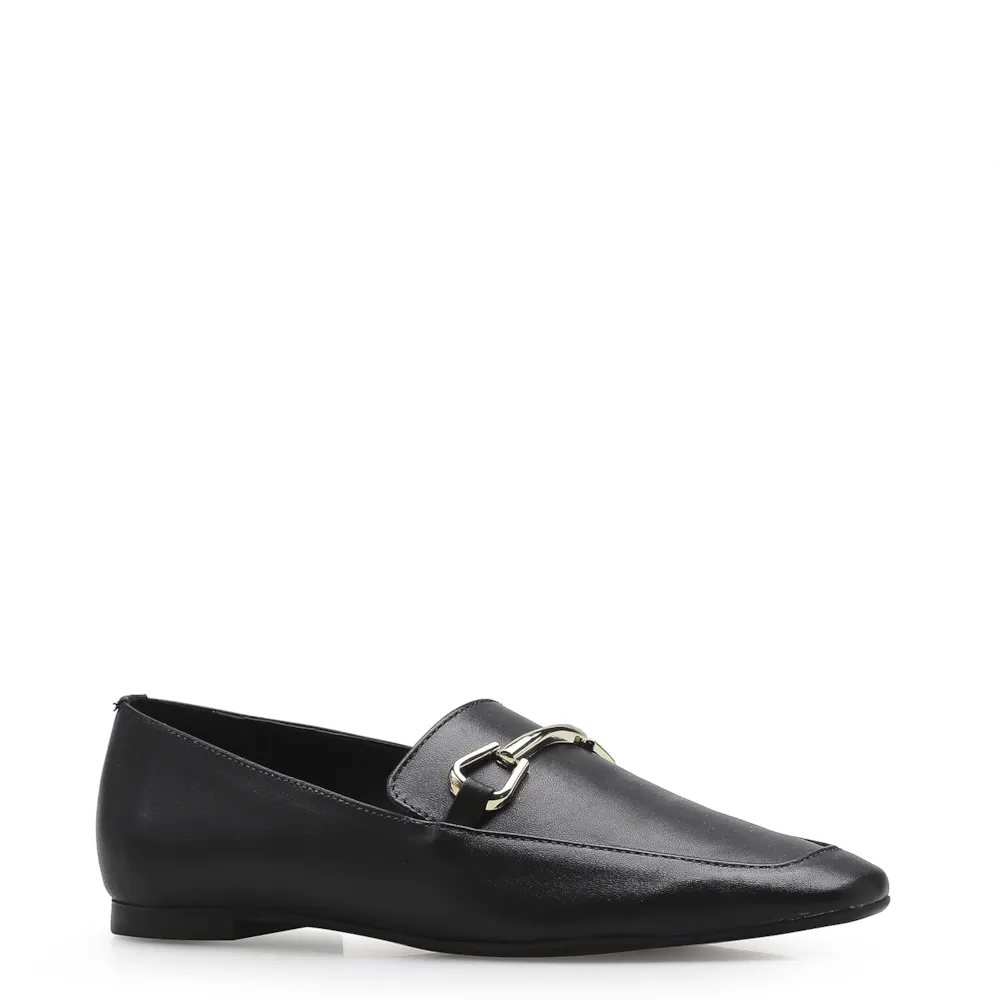 Mocassim Mercy Couro Preto