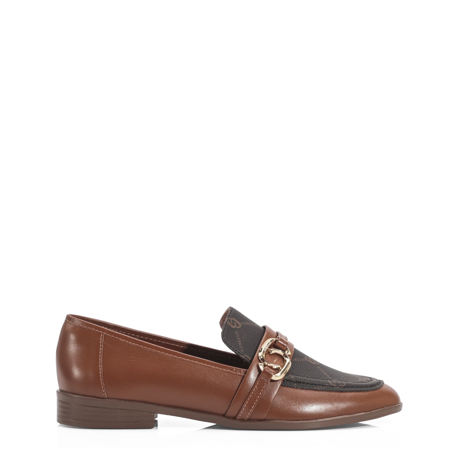 Mocassim Monograma/Couro Marrom