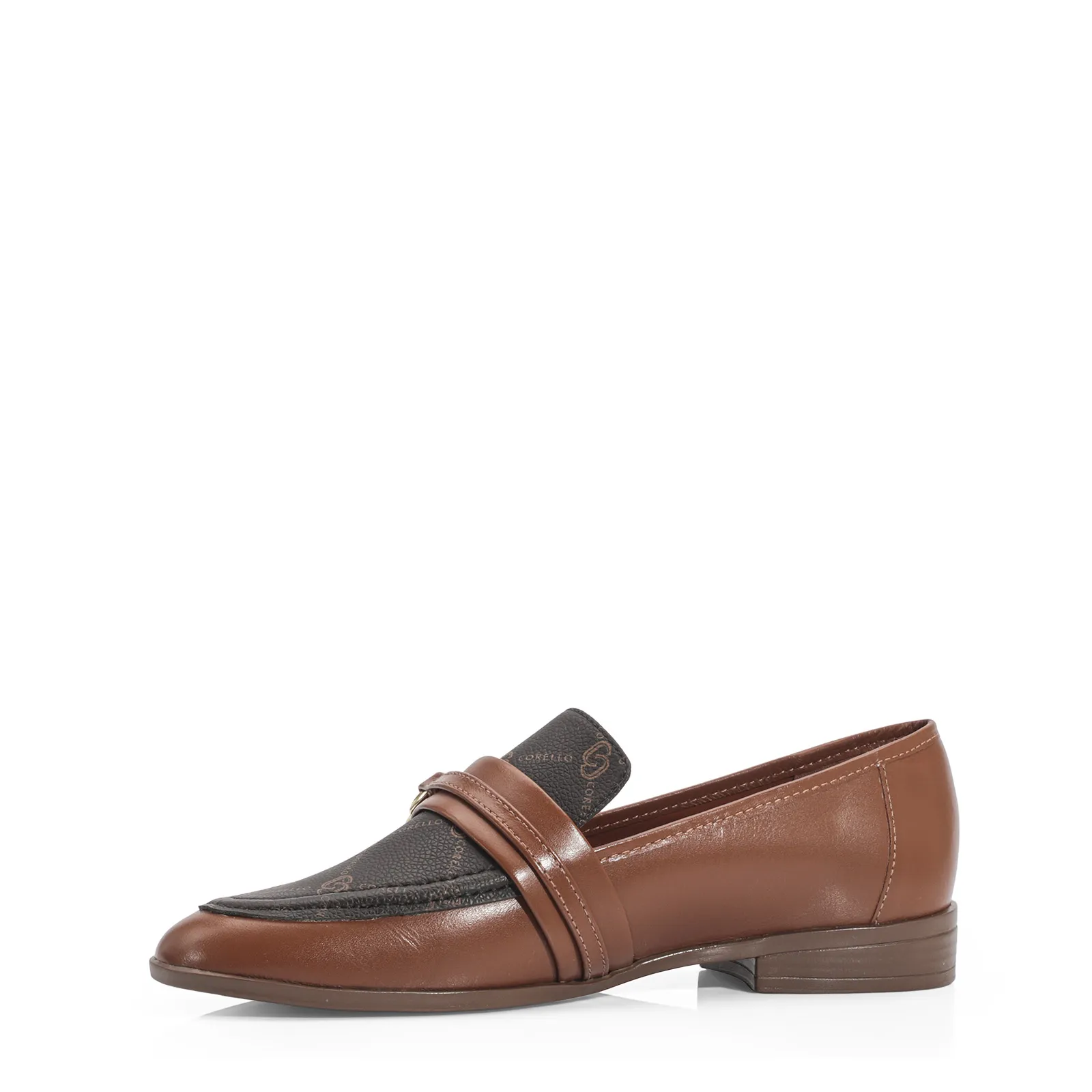 Mocassim Monograma/Couro Marrom