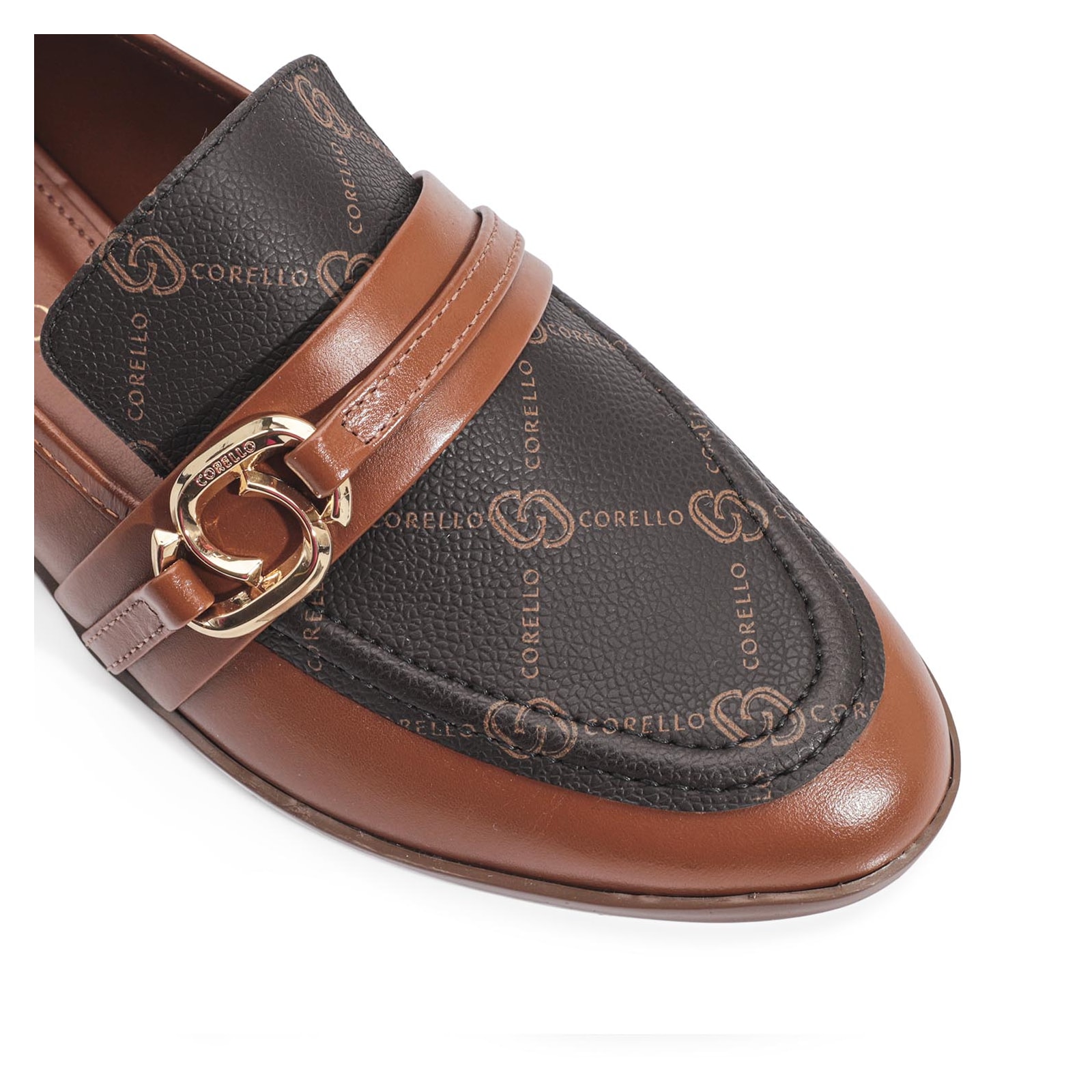Mocassim Monograma/Couro Marrom