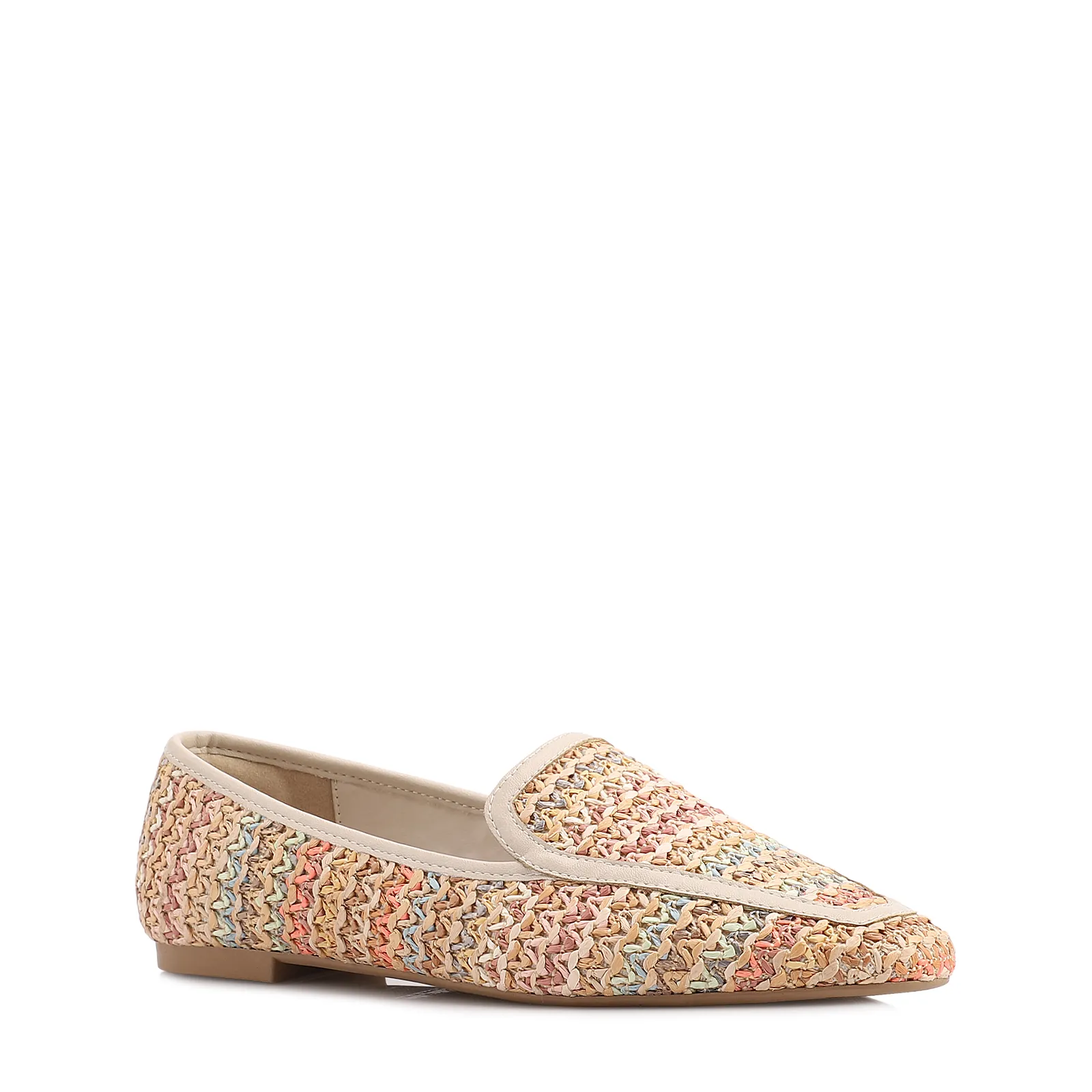 Mocassim Off White Alt Acabamento Ráfia Multicolor