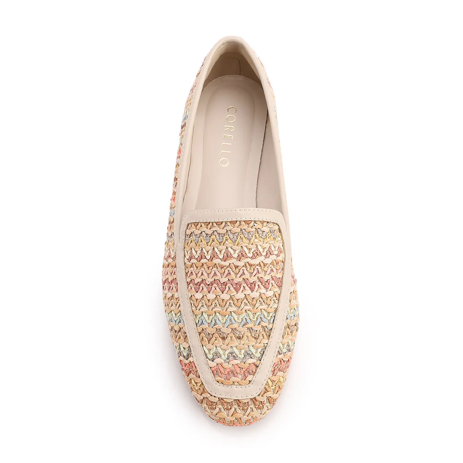 Mocassim Off White Alt Acabamento Ráfia Multicolor