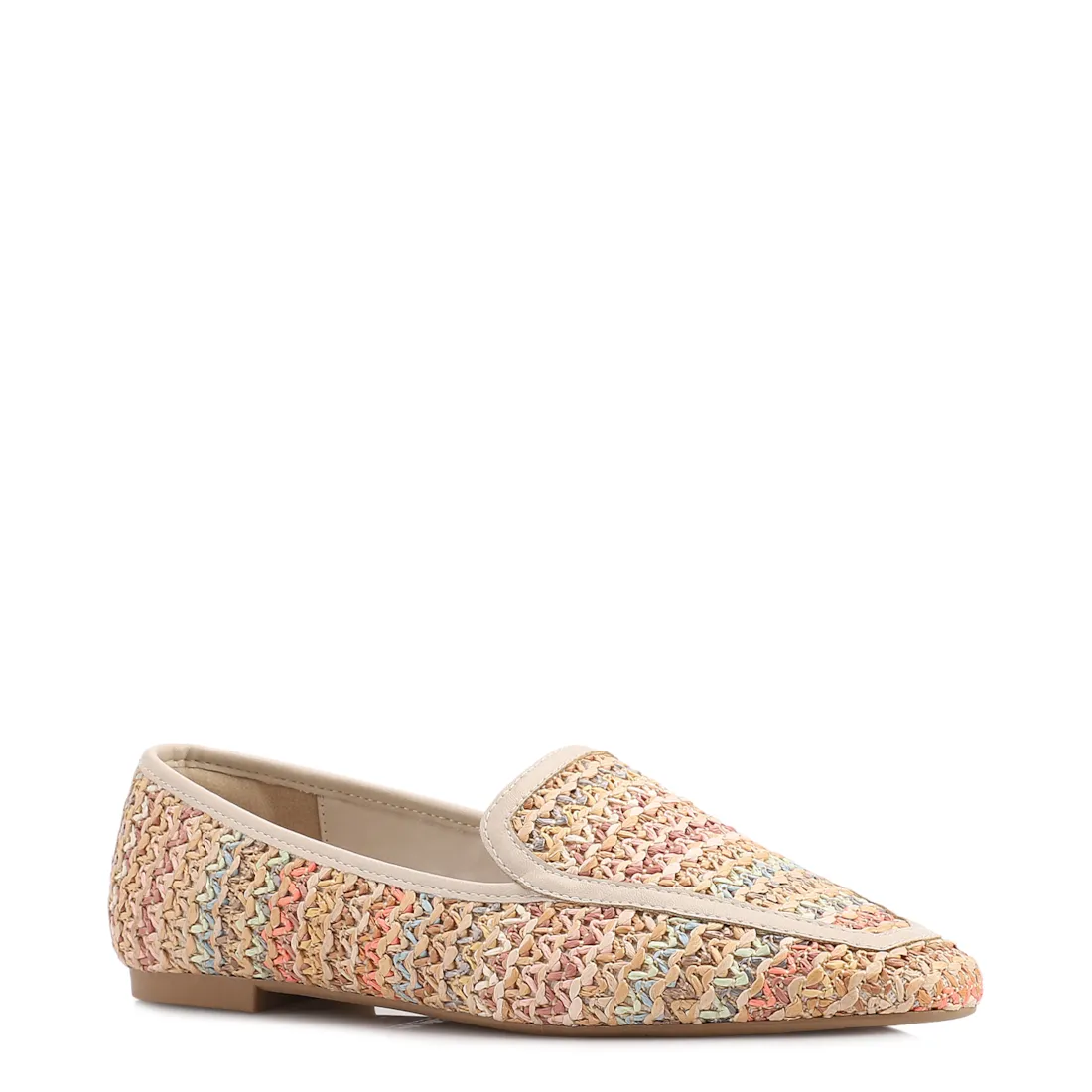 Mocassim Off White Alt Acabamento Ráfia Multicolor