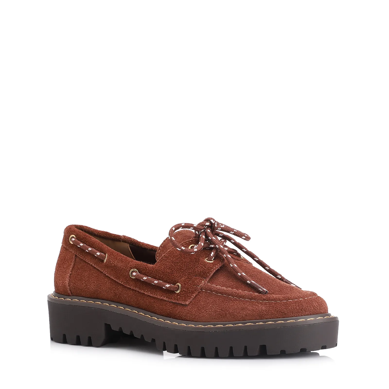 Mocassim Oxford Dockside Couro Camurça Marrom Escuro