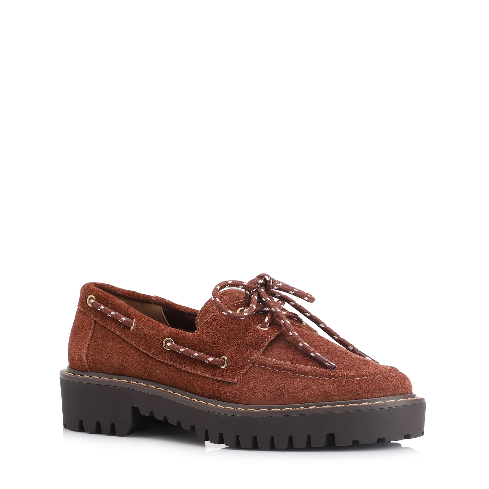 Mocassim Oxford Dockside Couro Camurça Marrom Escuro