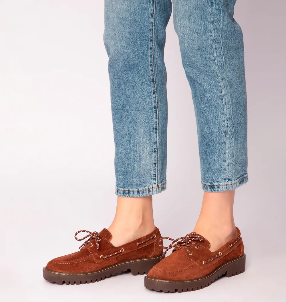 Mocassim Oxford Dockside Couro Camurça Marrom Escuro - imagem 2