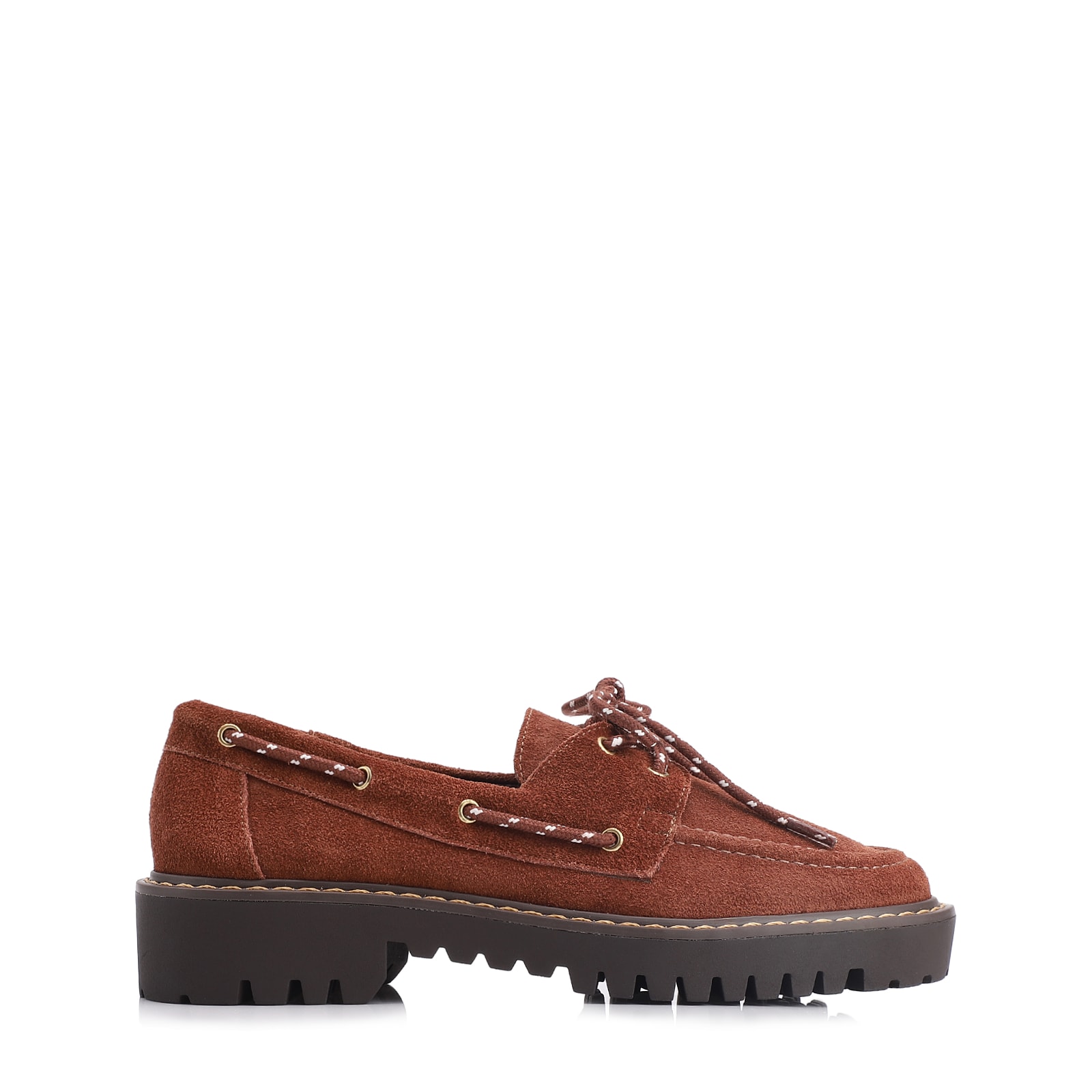 Mocassim Oxford Dockside Couro Camurça Marrom Escuro
