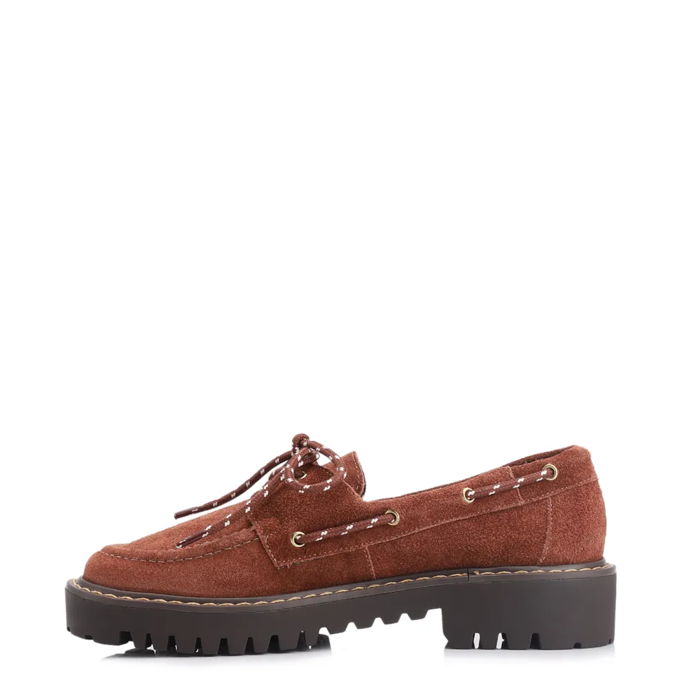 Mocassim Oxford Dockside Couro Camurça Marrom Escuro - imagem 5