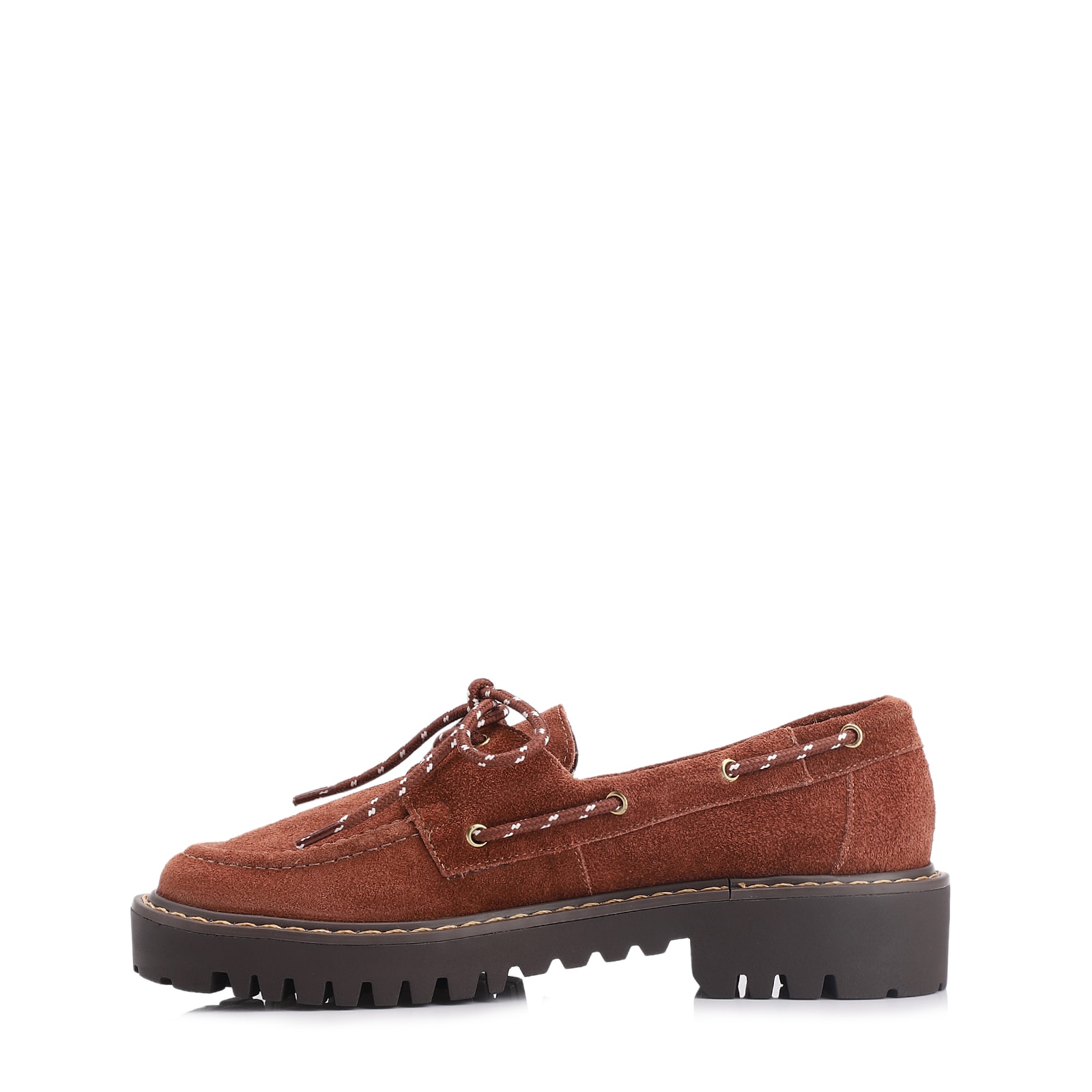 Mocassim Oxford Dockside Couro Camurça Marrom Escuro