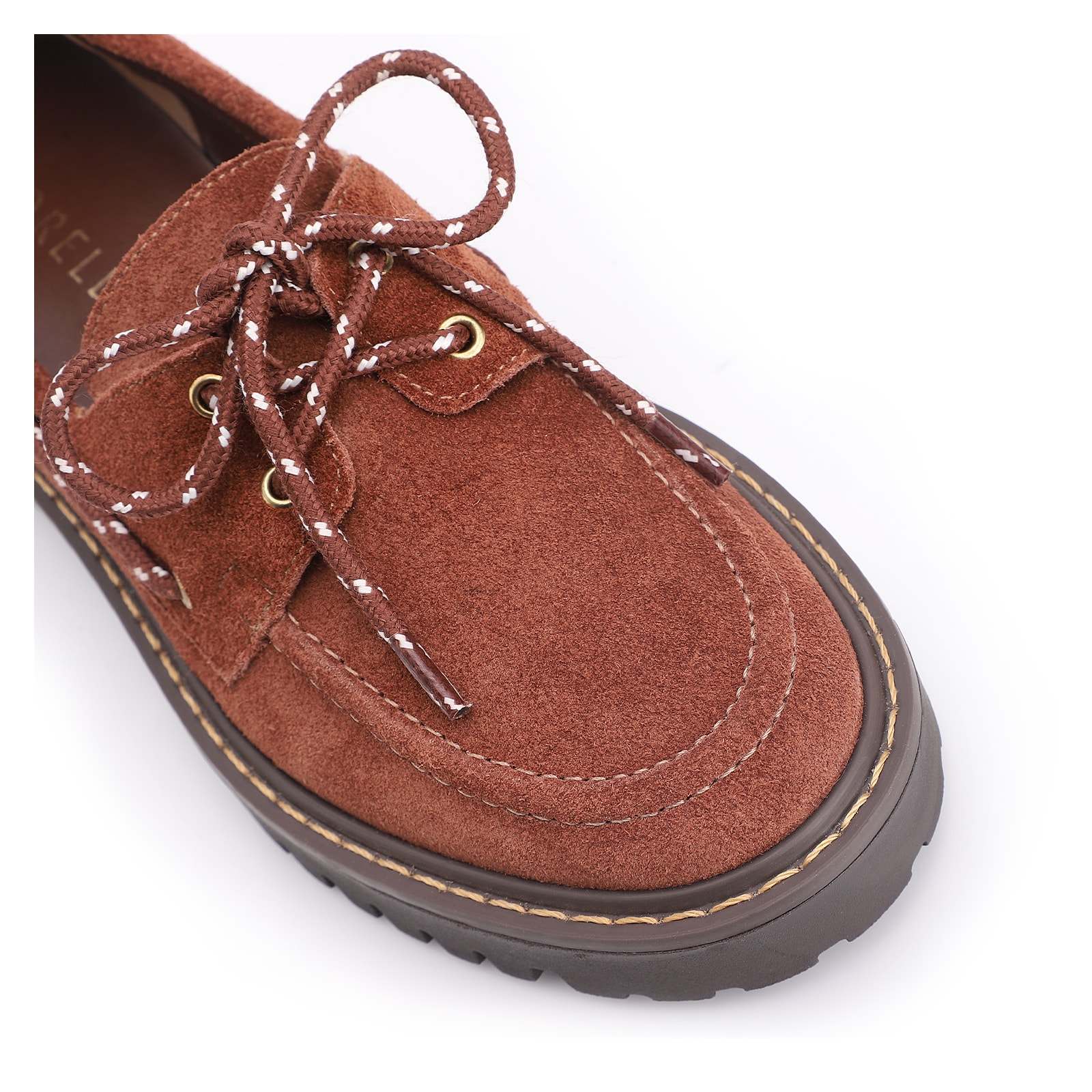 Mocassim Oxford Dockside Couro Camurça Marrom Escuro