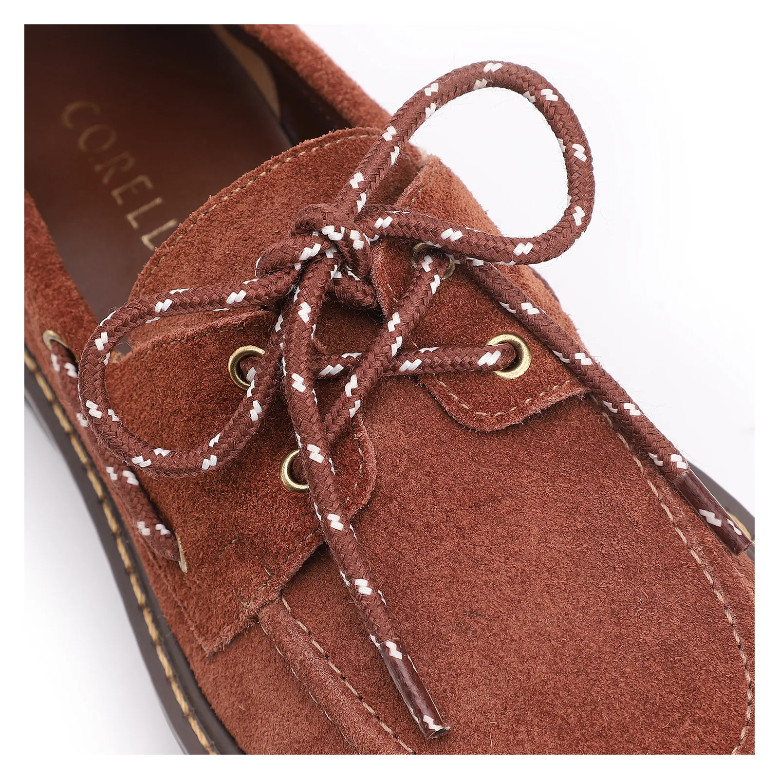 Mocassim Oxford Dockside Couro Camurça Marrom Escuro
