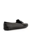 Mocassim Preto Couro Antique Tira Trançada Pespontos - imagem 3