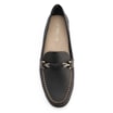 Mocassim Preto Couro Antique Tira Trançada Pespontos - imagem 5