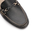 Mocassim Preto Couro Antique Tira Trançada Pespontos - imagem 6